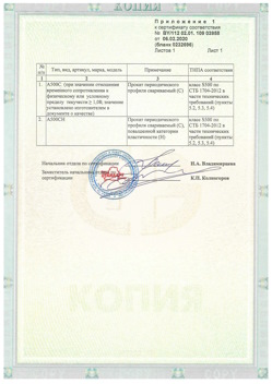 2020.02.06 Моршанск - Приложение к сертификату - Прокат арматурный для железобетонных конструкций периодического профиля.